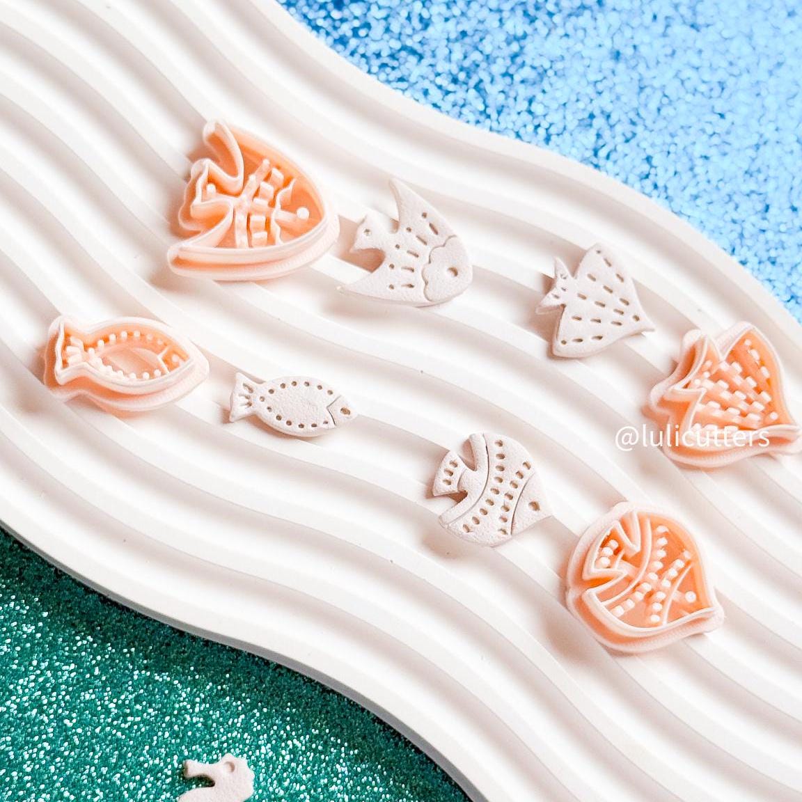 4-Piece Fish Polymer Clay Cutter Set Ocean-Inspired Earring Cutters
