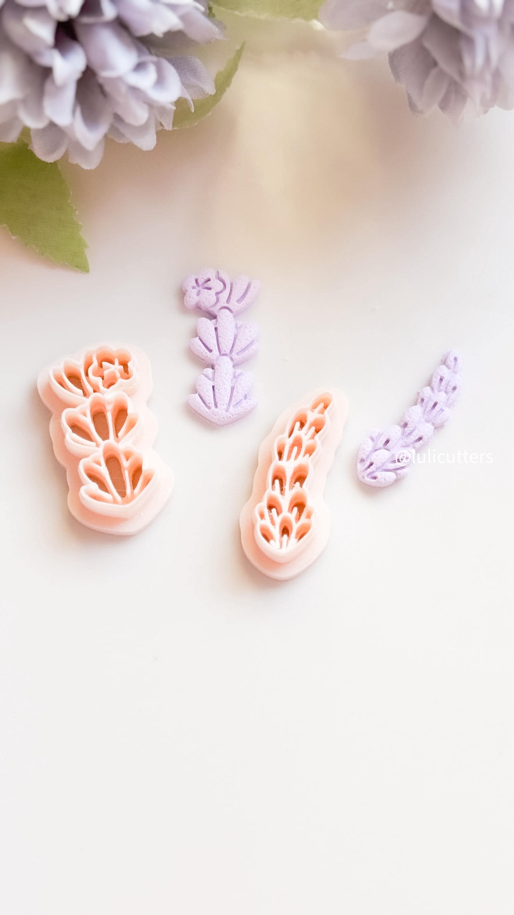 Lavender & Wildflower Clay Cutter Set: Floral Jewelry Making Tools