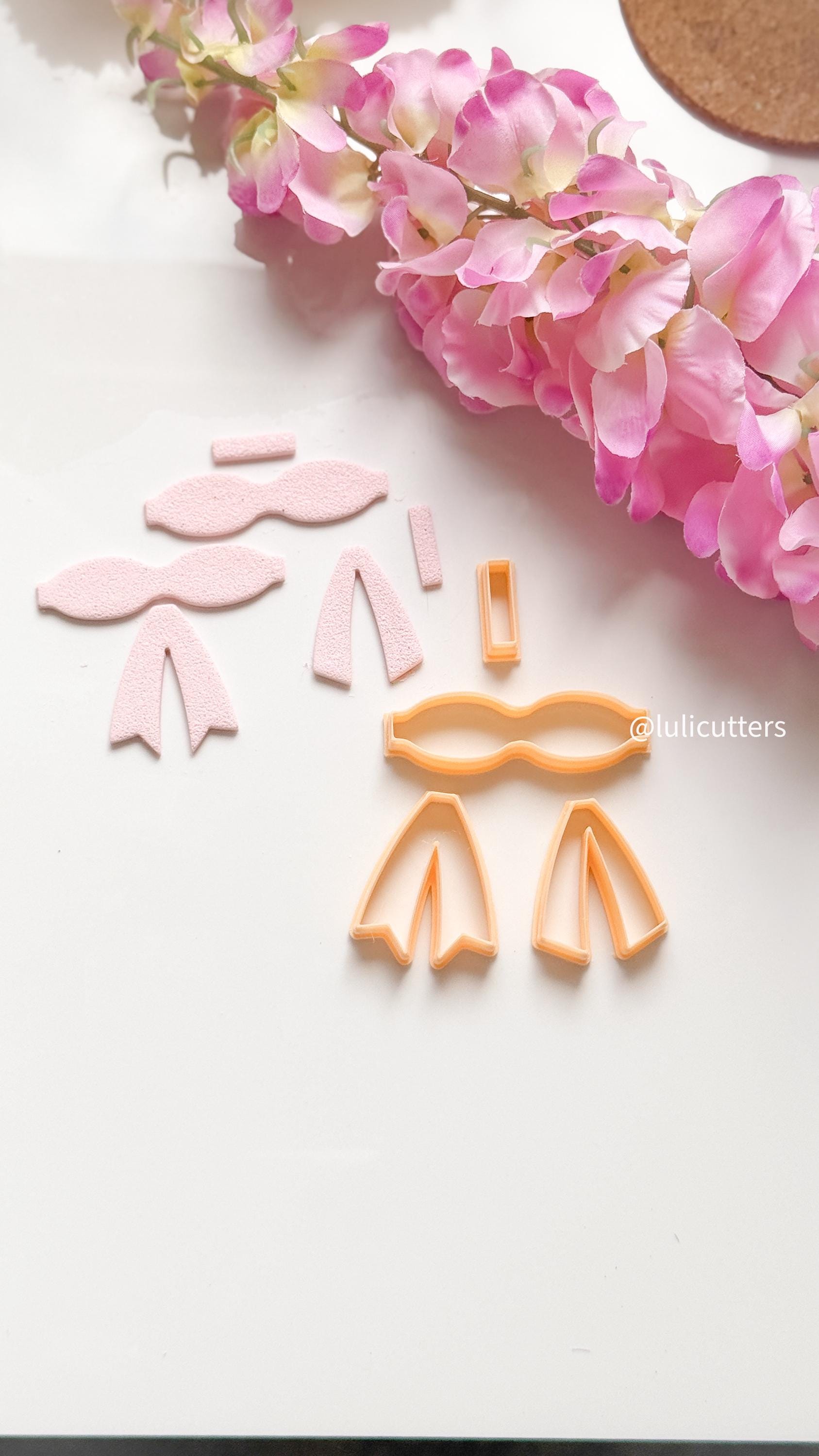 Coquette Bow Earring Clay Cutters: Sharp Edge, 3 Sizes