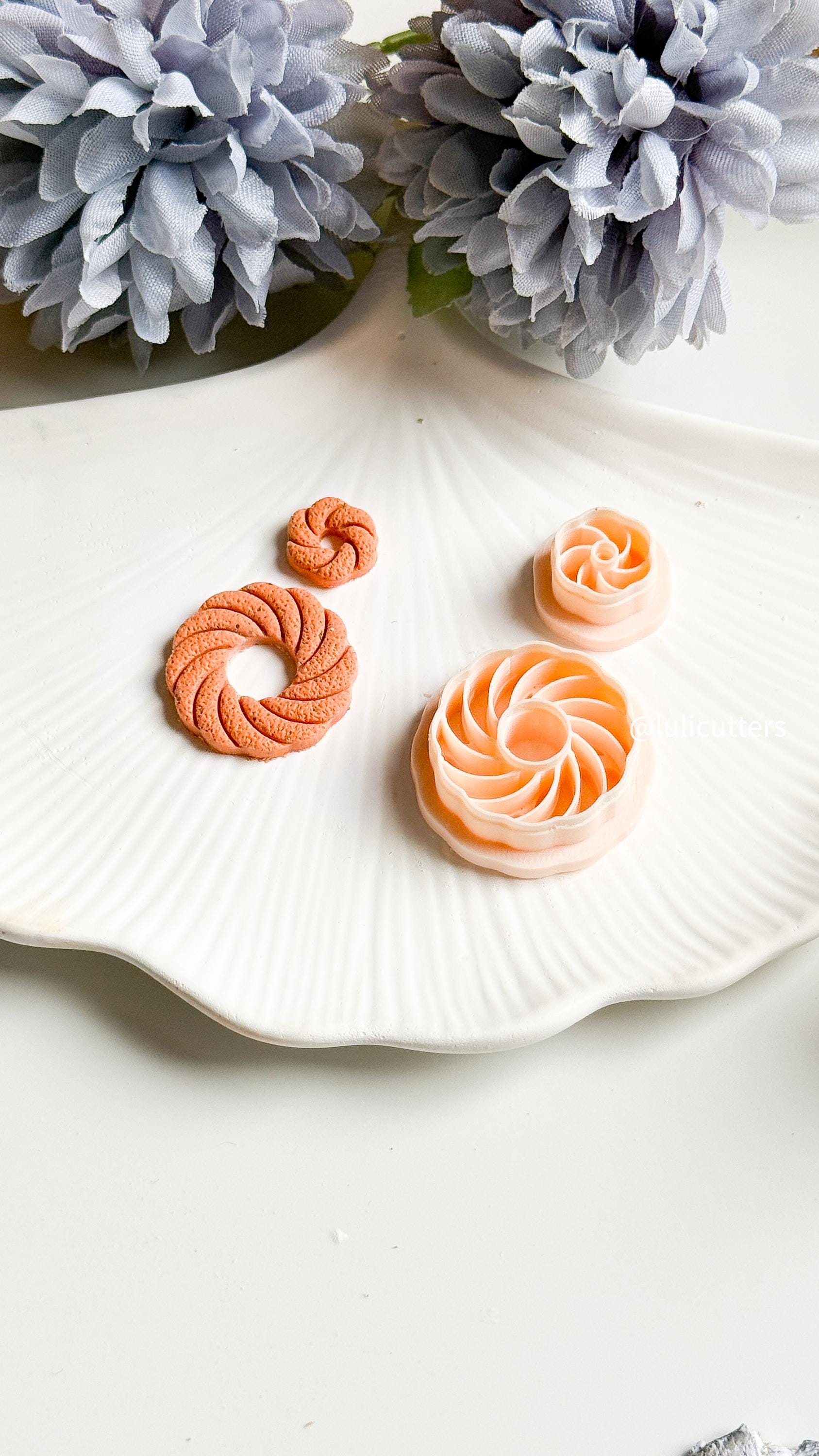 Swirl Clay Cutter Set: Spiral Polymer Clay Cutters for Earrings