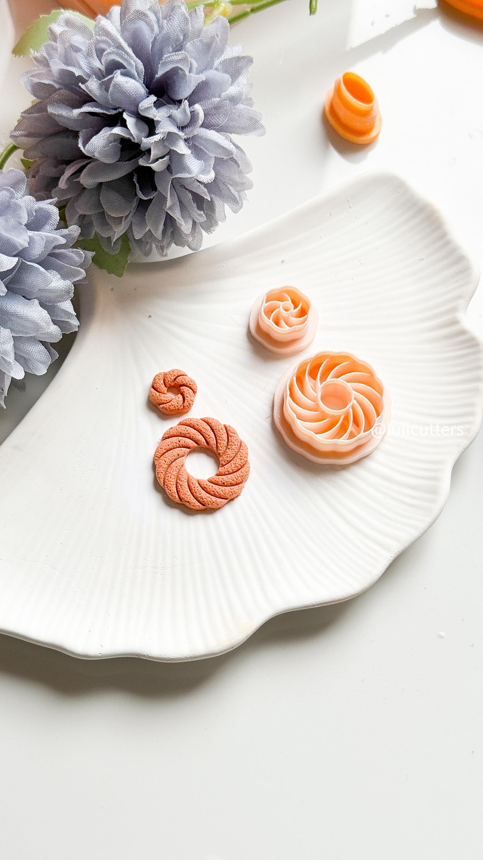 Swirl Clay Cutter Set: Spiral Polymer Clay Cutters for Earrings