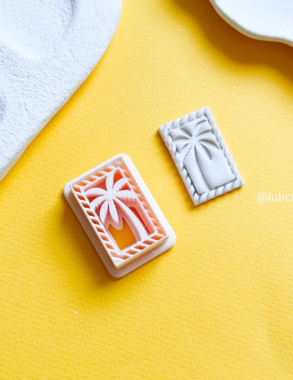 Tropical Palm Tree Frame Cutter: Summer Polymer Clay Earring Tool