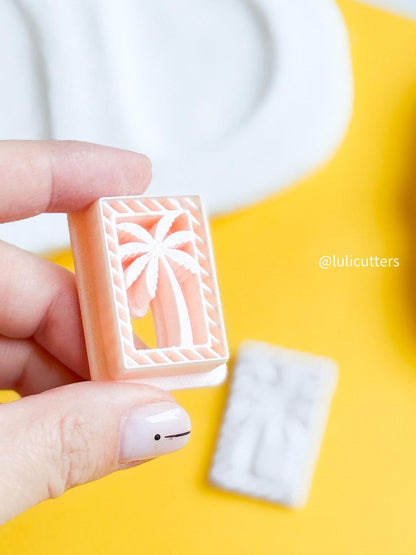 Tropical Palm Tree Frame Cutter: Summer Polymer Clay Earring Tool