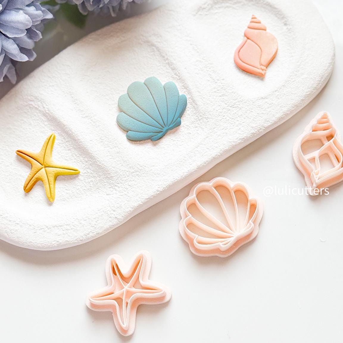 Shell Pack - Seashell Polymer Clay Earring Cutter Set Ocean-Inspired Shapes - Seashell & Starfish