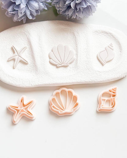 Shell Pack - Seashell Polymer Clay Earring Cutter Set Ocean-Inspired Shapes - Seashell & Starfish