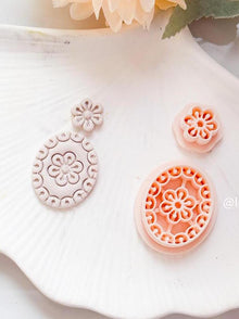 Lace Flower Polymer Clay Earring Cutter Vintage-Inspired Elegance- Floral Imprint Details