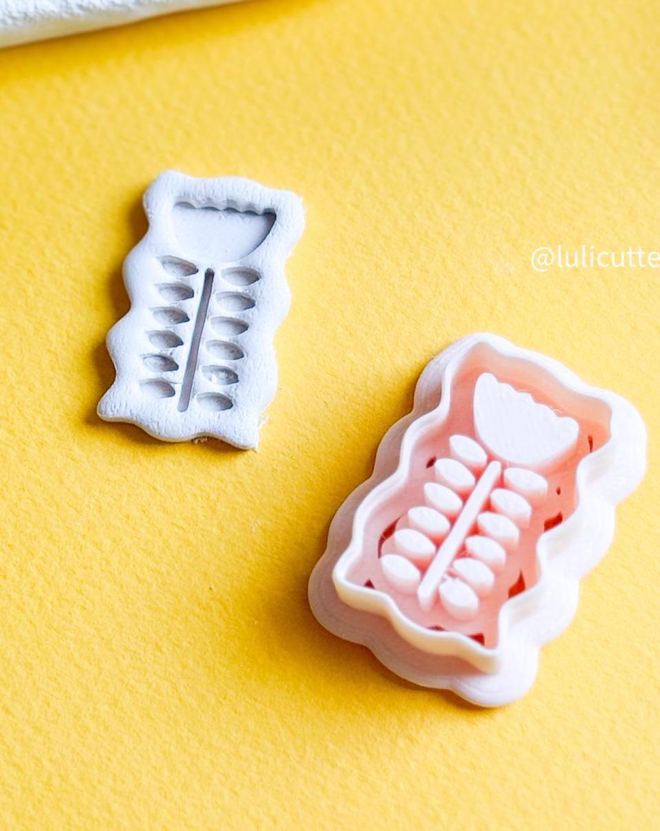 Whimsical Bloom Polymer Clay Cutter Playful Floral Design