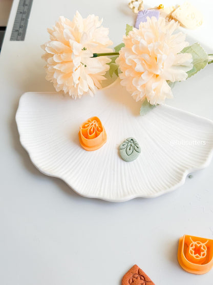 Boho Floral Polymer Clay Cutter Set Intricate Imprint Earring Cutters