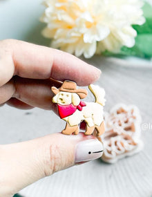 Cowboy Dog Clay Cutter: Western Animal Earring Charm with Imprint