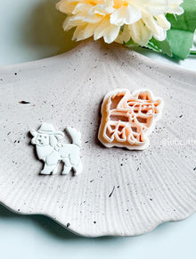 Cowboy Dog Clay Cutter: Western Animal Earring Charm with Imprint