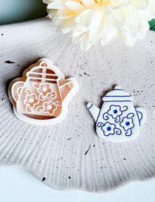 Floral Teapot Polymer Clay Cutter: Earring & Charm Mold
