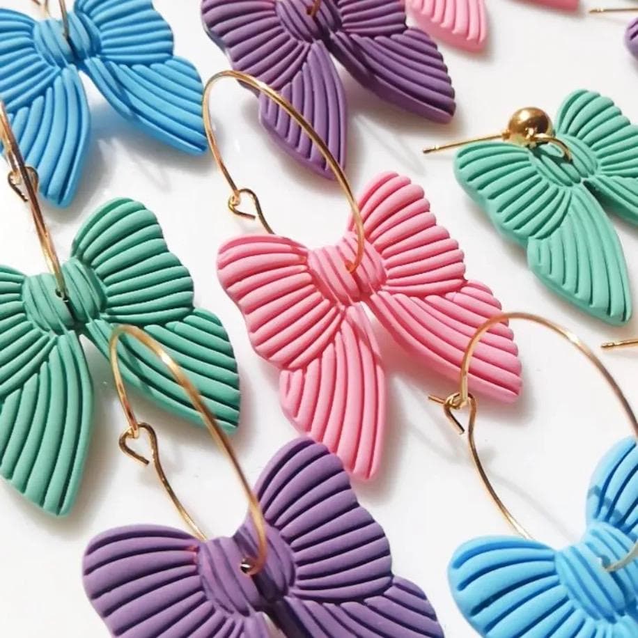 Chunky Lined Ribbon Clay Cutter: Bow Shape Jewelry Tool