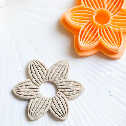 Textured Flower Cutter Polymer Clay Imprint Earring Cutter