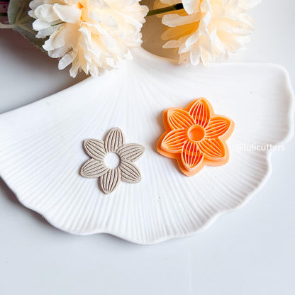 Textured Flower Cutter Polymer Clay Imprint Earring Cutter