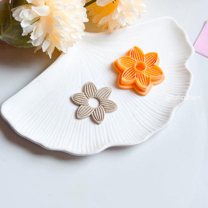 Textured Flower Cutter Polymer Clay Imprint Earring Cutter