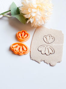 Layered Flower Petal Cutter Set Polymer Clay Earring Cutter with Imprint