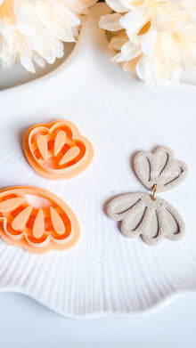 Layered Flower Petal Cutter Set Polymer Clay Earring Cutter with Imprint