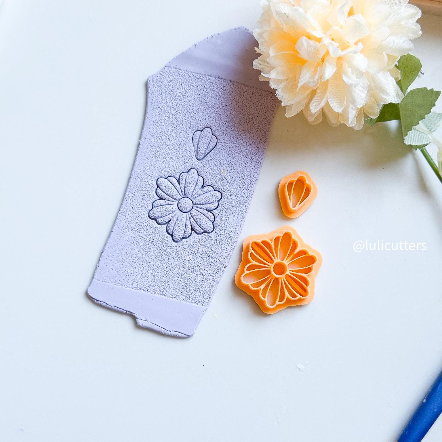 Daisy Bloom Cutter Set Polymer Clay Earring Cutter with Imprint