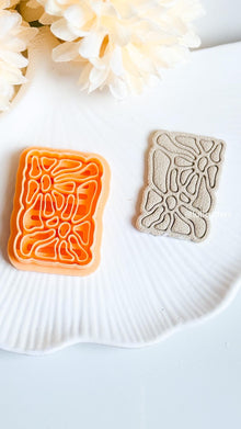 Abstract Floral Tile Cutter Polymer Clay Earring Cutter with Imprint & Deboss Options
