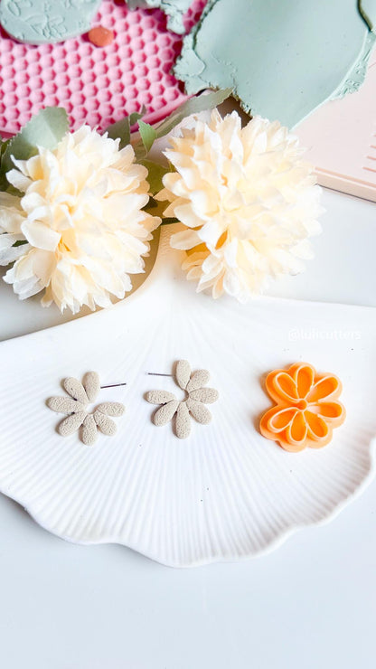 Daisy Open Hoop Cutter Polymer Clay Earring Cutter with Texture