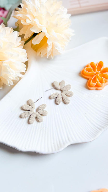 Daisy Open Hoop Cutter Polymer Clay Earring Cutter with Texture