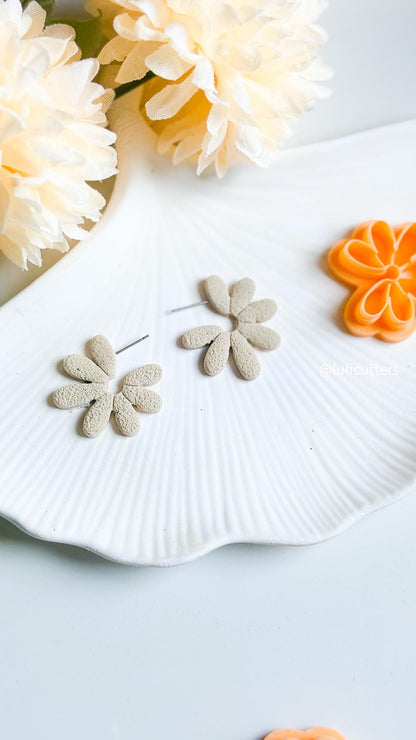 Daisy Open Hoop Cutter Polymer Clay Earring Cutter with Texture