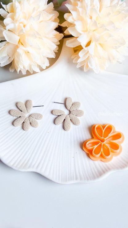 Daisy Open Hoop Cutter Polymer Clay Earring Cutter with Texture
