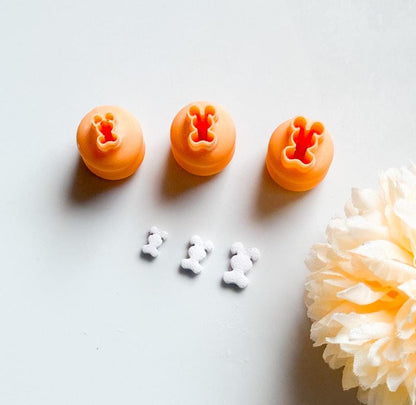 Micro Bunny Polymer Clay Cutter Set: Miniature Rabbit Cutters (8mm, 10mm, 12mm)