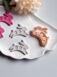 Floral Bunny Polymer Clay Cutter: Spring Easter Earring Mold