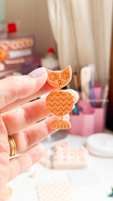 Owl Earring Cutter Set: 3-Piece Layered Polymer Clay Jewelry