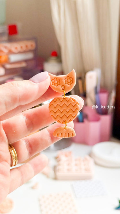 Owl Earring Cutter Set: 3-Piece Layered Polymer Clay Jewelry