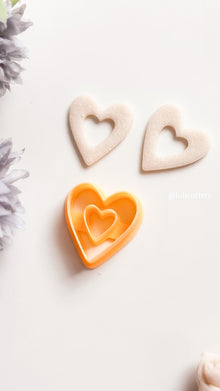 Hollow Heart Clay Cutter – Outline Frame Shape for Polymer Clay Earrings and Charms