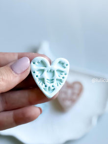 Floral Heart Clay Cutter: Embossed Polymer Clay Earring Tool
