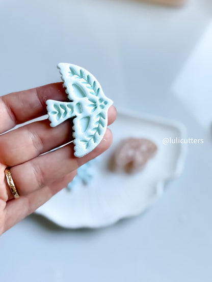 Folk Art Bird Polymer Clay Cutter 55mm & 35mm Imprint Earring Cutter