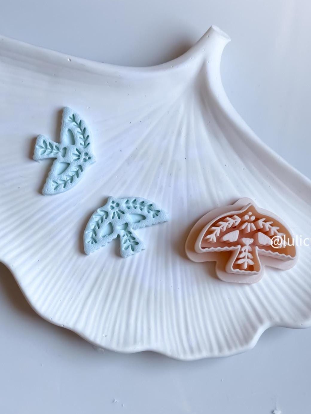 Folk Art Bird Polymer Clay Cutter 55mm & 35mm Imprint Earring Cutter