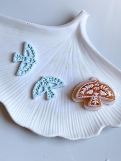 Folk Art Bird Polymer Clay Cutter 55mm & 35mm Imprint Earring Cutter
