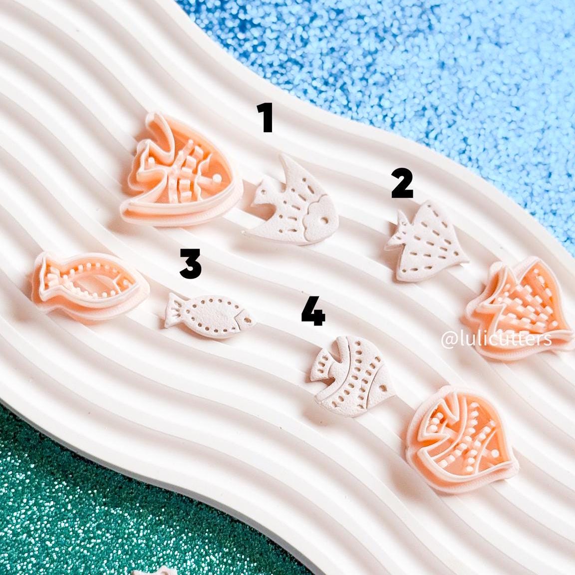 4-Piece Fish Polymer Clay Cutter Set Ocean-Inspired Earring Cutters