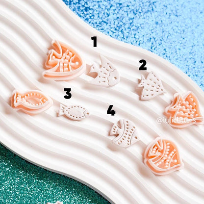 4-Piece Fish Polymer Clay Cutter Set Ocean-Inspired Earring Cutters