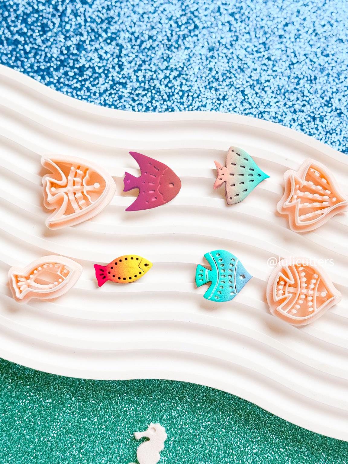 4-Piece Fish Polymer Clay Cutter Set Ocean-Inspired Earring Cutters