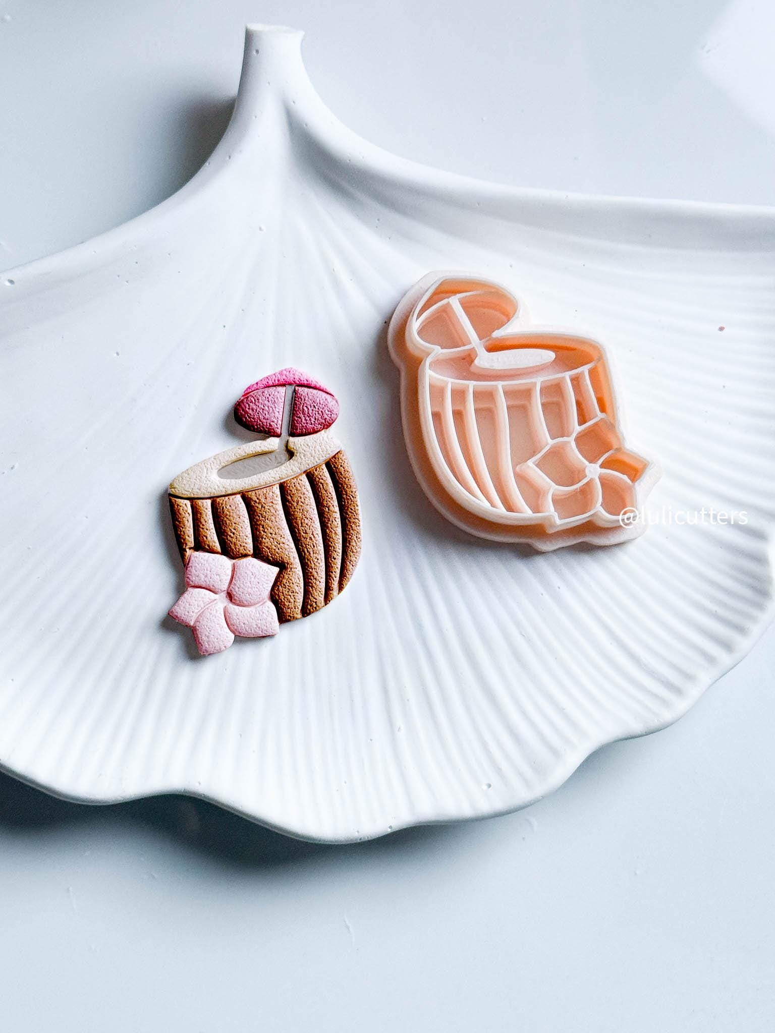 Coconut Drink Polymer Clay Cutter: Tropical Summer Earring Design