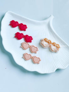 Heart Sunglasses Cutter Polymer Clay Cutter for Valentines Earrings or Fun Summer Designs