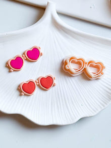 Heart Sunglasses Cutter Polymer Clay Cutter for Valentines Earrings or Fun Summer Designs