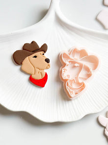Cowboy Dog Polymer Clay Cutter: Western Earrings with Imprint