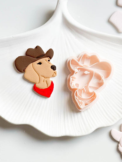 Cowboy Dog Polymer Clay Cutter: Western Earrings with Imprint