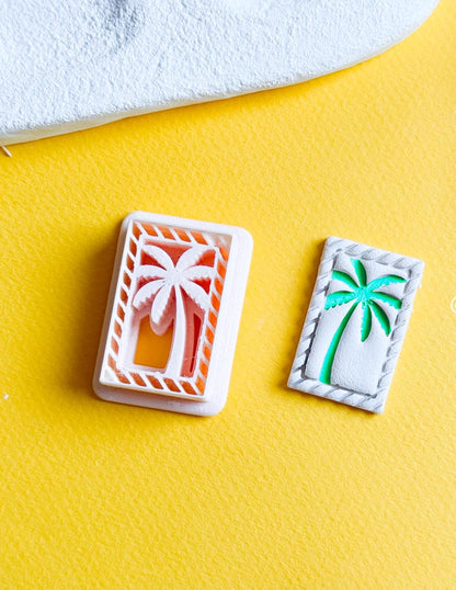 Tropical Palm Tree Frame Cutter: Summer Polymer Clay Earring Tool