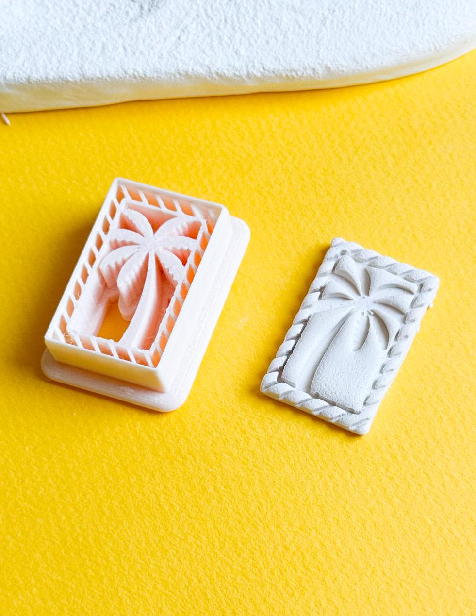 Tropical Palm Tree Frame Cutter: Summer Polymer Clay Earring Tool