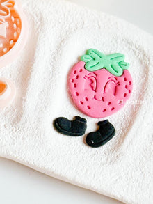 Strawberry Face Clay Cutter Set: Imprint Detail Earring Cutters