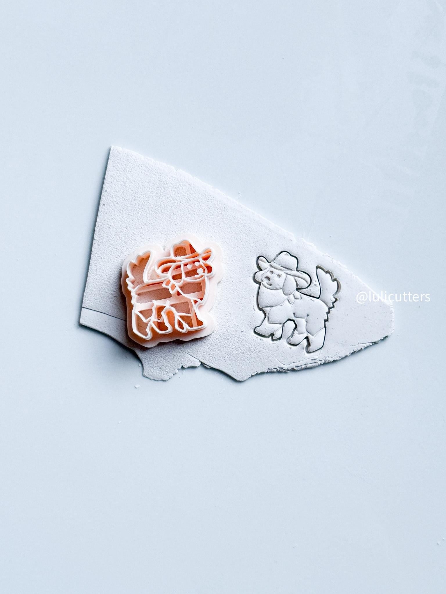 Cowboy Dog Clay Cutter: Western Animal Earring Charm with Imprint