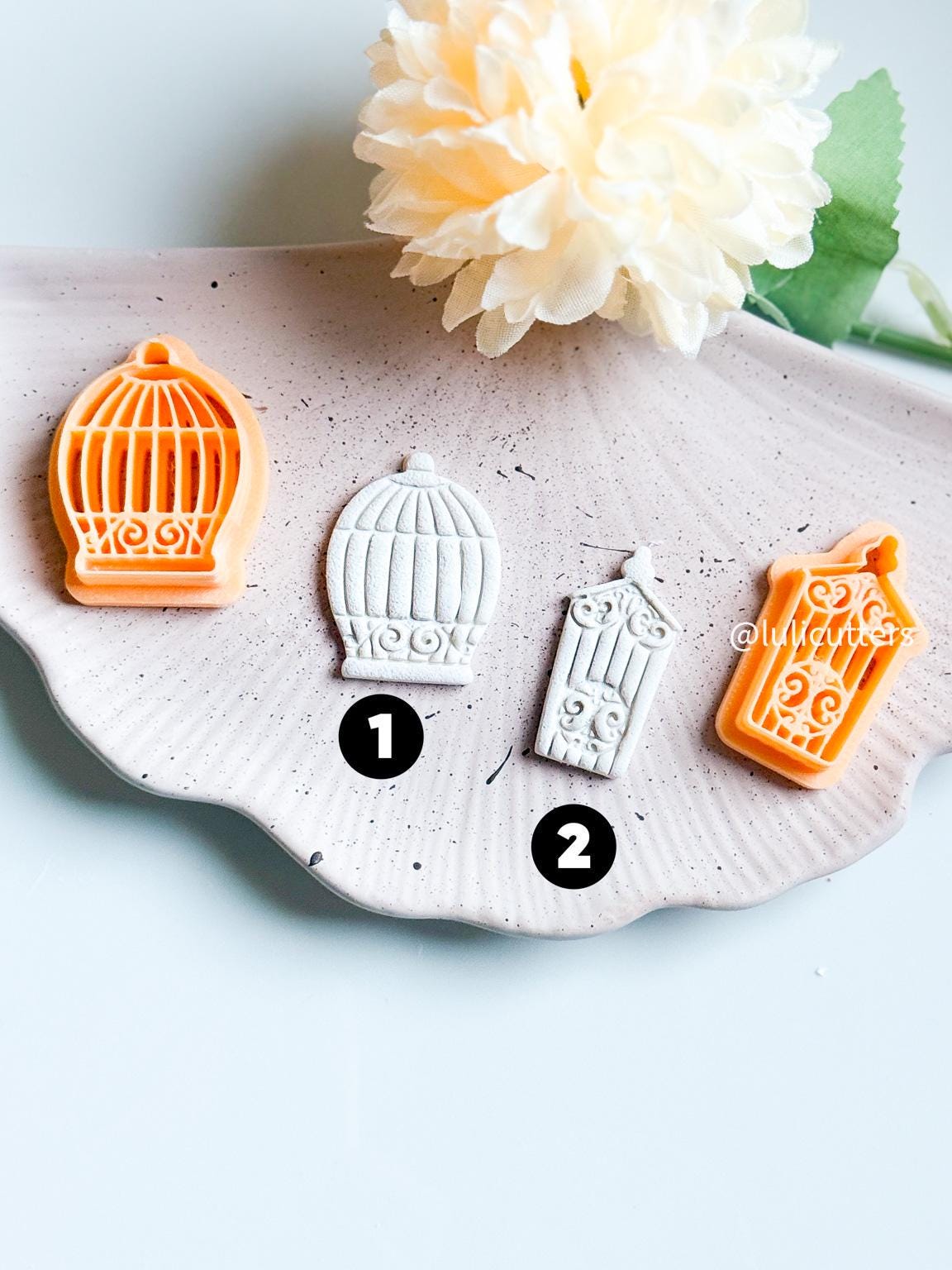 Birdcage Clay Cutter Set or Singles – Vintage Imprint Cage Cutters for Polymer Clay Jewelry
