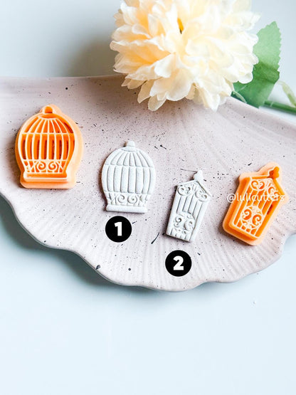 Birdcage Clay Cutter Set or Singles – Vintage Imprint Cage Cutters for Polymer Clay Jewelry